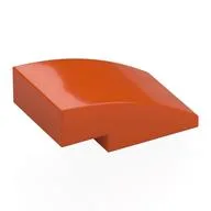 Brick Curved 3 x 2 No Studs / Reddish Orange