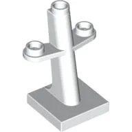 Boat, Mast 2 x 2 x 3 Inclined with Stud on Top and Two Sides / White