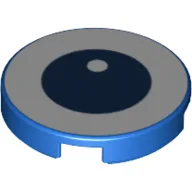 Tile Round 2 x 2 with Black Eye/Pupil Print / Blue