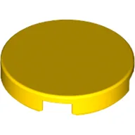 Tile Round 2 x 2 with Bottom Stud Holder / Yellow