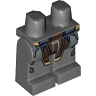Lego Hips and Dark Bluish Gray Legs with Gold and Dark Brown Armour Print / Dark Bluish Gray