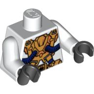 Lego Torso Gold Composite Armour with Violet Hoses Print, White Arms, Black Hands / White