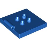 Lego Duplo Plate 4 x 4 with 4 Center Studs and Hinge / Blue