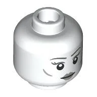 Minifig Head Grey Lady, Dark Bluish Grey Eyebrows, Cheek Lines, Light Bluish Grey Lips, Neutral / Frown