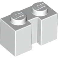 Brick Special 1 x 2 with Groove / White