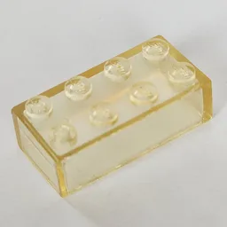Brick 2 x 4 without Bottom Tubes / Trans-Clear