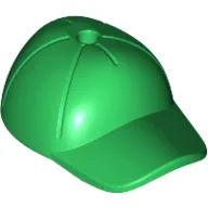 Hat / Cap Short Curved Bill with Seams and Hole on Top / Green