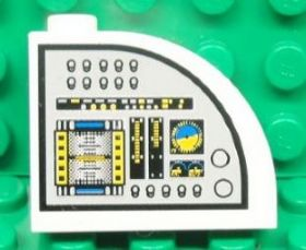 Lego Slope, Curved 3 x 1 x 2 with Hollow Stud with Flight Controls Pattern Model Right Side (Sticker) - Set 7723