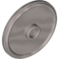 Shield Round with Stud and Raised Rim [Plain] / Flat Silver