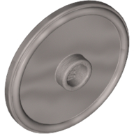 Lego Shield Round with Stud and Raised Rim [Plain] / Flat Silver