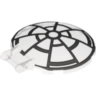 Dish 6 x 6 Inverted - No Studs with Handle with SW 8 Spoke Death Star Window Print / Trans-Brown
