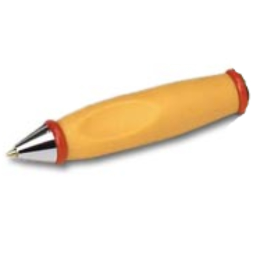 Lego Pen Body, with Chrome Tip, Red Ends / Medium Orange