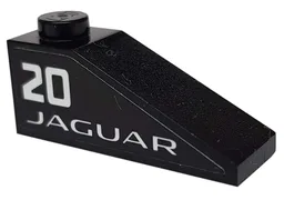 Slope 33 3 x 1 with White Number 20 and 'JAGUAR' on Black Background Pattern Model Left Side (Sticker) - Set 76898
