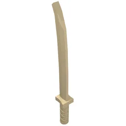 Weapon Sword / Katana / Shamshir with Uncapped Pommel [Square Guard] / Tan