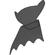 Lego Neckwear Cape, Angular Pointed Collar, with 5 Points [Plain] / Black