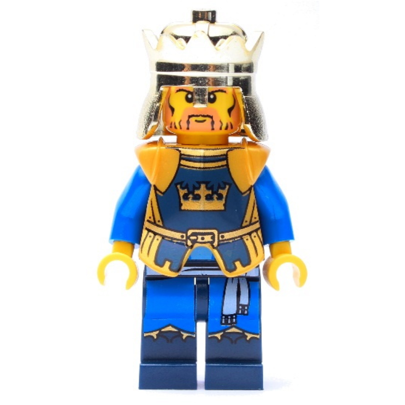 Lego King Brutus, Dark Blue, Gold Armor and Crown