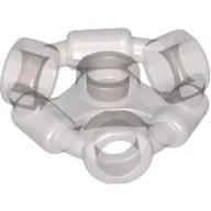 Plate Special 1 x 1 with Stud, 3 Bars and 3 Bar Holes / Trans-Brown