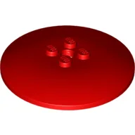 Dish 6 x 6 Inverted (Radar) with Solid Studs / Red