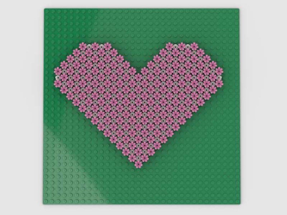 Lego 32x32 coeur en fleur - flower heart