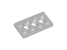 Technic Plate 2 x 4 [3 Holes] / Light Bluish Gray