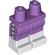 Lego Hips with Medium Lavender Legs and White Boots Pattern with 4 White Squares on Sides Print / Medium Lavender