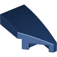 Brick Wedged, Curved 2 x 1 with Stud Notch Right / Dark Blue