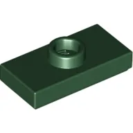 Plate Special 1 x 2 with 1 Stud with Groove and Inside Stud Holder (Jumper) / Dark Green