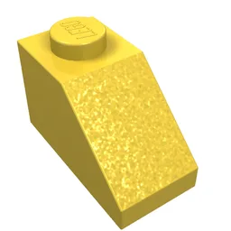 Brick Sloped 45° 2 x 1 with Bottom Pin / Yellow