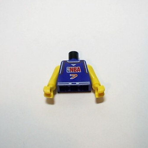 Lego Torso Basketball Jersey, NBA Logo and '7' Print, Long One Piece Arms Yellow (NBA)