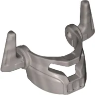 Headwear Accessory Visor with Horns / Flat Silver