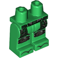 Lego Hips and Green Legs with Belt, Broken Kneepads, Pockets / Green