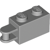 Lego Brick Special 1 x 2 with Vertical Closed Handle Inset from Edge / Light Bluish Gray