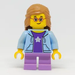 Kid, Bright Light Blue Torso, Medium Lavender Legs, Medium Nougat Hair
