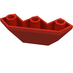 Brick Wedged, Sloped Inverted 3 x 3 x 2 Facet / Red