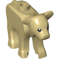 Lego Animal, Cow, Baby / Calf with Black Eyes and White Pupils Print