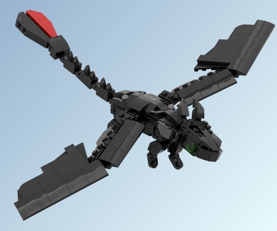 Lego Toothless (Minifigure Scale) - How to Train Your Dragon