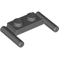 Plate Special 1 x 2 with Handles [Flat Ends / Low Attachment] / Dark Bluish Gray