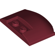 Lego Brick Round 3 x 4 x 2/3 Triple Curved with 2 Sunk Studs / Dark Red