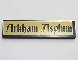 Stickered Assembly 8 x 2 with Black 'Arkham Asylum' on Gold Background Pattern (Sticker) - Set 7785