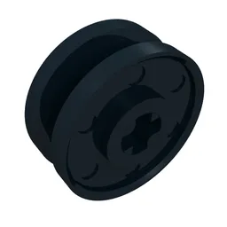 Wheel 18 x 8 with Fake Bolts and Shallow Spokes and Axle Hole / Black