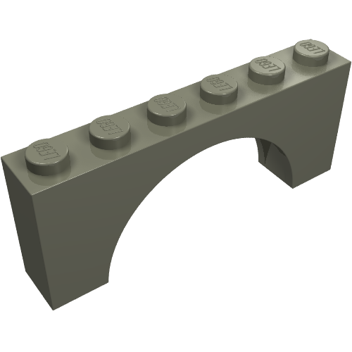 Lego Brick Arch 1 x 6 x 2 - Thick Top with Reinforced Underside / Dark Gray