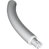 Lego Animal Body Part / Plant, Tail / Neck / Branch / Trunk, Middle Section with Pin, Round Pin Hole / White