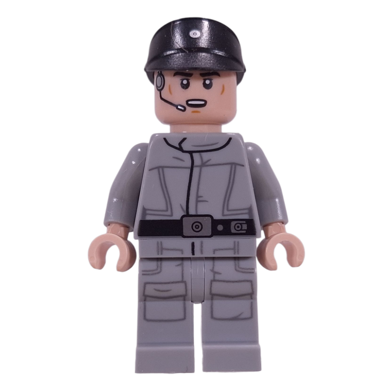 Lego Imperial Crew, Light Bluish Gray Uniform, Black Cap, Open Mouth
