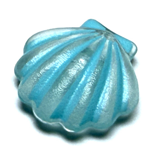 Lego Clikits Icon, Shell 2 x 2 with Pin, Sky Blue Highlights Print / Trans-Very Lt Blue