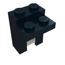Brick Special 1 x 2 x 2 1/3 with Spring Unit / Black