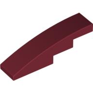 Lego Brick Curved 4 x 1 No Studs [Stud Holder with Asymmetric Ridges] / Dark Red