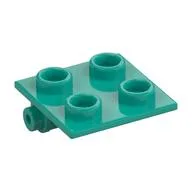 Hinge Brick 2 x 2 Top Plate Thin / Dark Turquoise