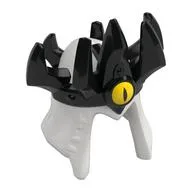 Hair and Crown, Long with Black Spiked Crown Pattern / White