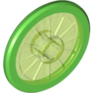 Wheel Wheelchair with Fixed Bright Green Hard Rubber Tire / Trans-Bright Green