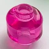 Minifigure, Head (Plain) / Trans-Dark Pink